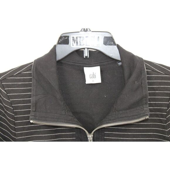 Cabi 3378 Sporty Sprint Jacket Womens Medium Black White Striped Full Zip Modern - Picture 7 of 14